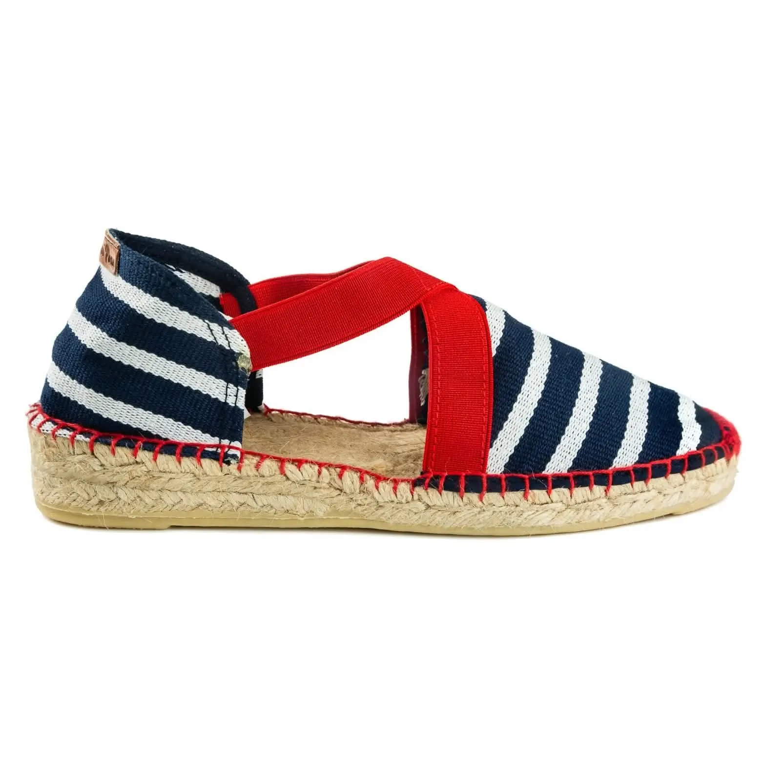 Striped Cotton Blend Wedge Espadrille for Women - Eva