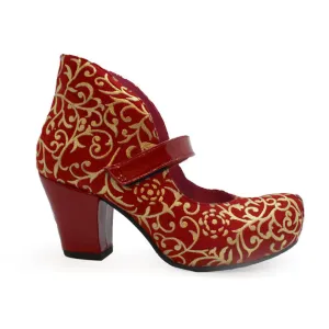 Stylo - Red Scroll-heel-cork