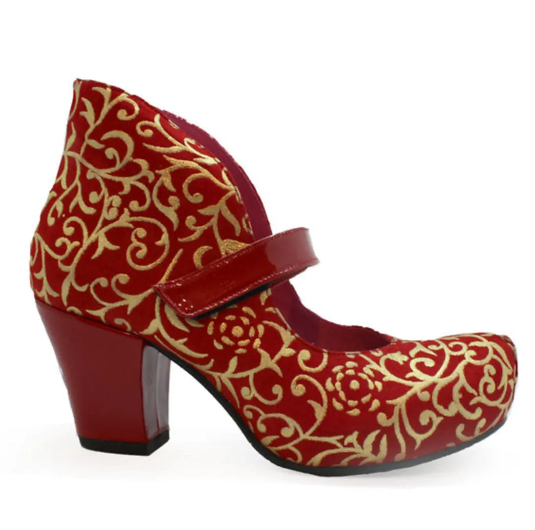 Stylo - Red Scroll-heel-cork