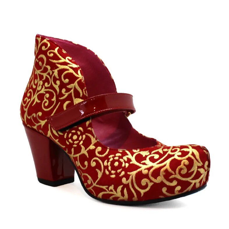 Stylo - Red Scroll-heel-cork