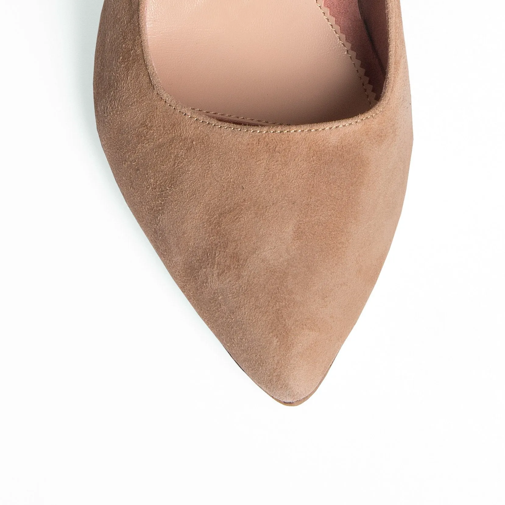 Tenacious Tan Suede Kitten Heel