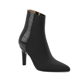 The Bootie - Coal Crocodile & Knit 4 Stiletto