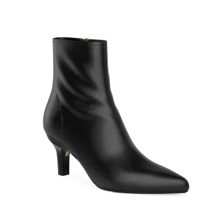 The Bootie - Coal Stretch Leather 3 Stiletto