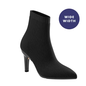 The Bootie Wide Width - Coal Knit 4 Stiletto