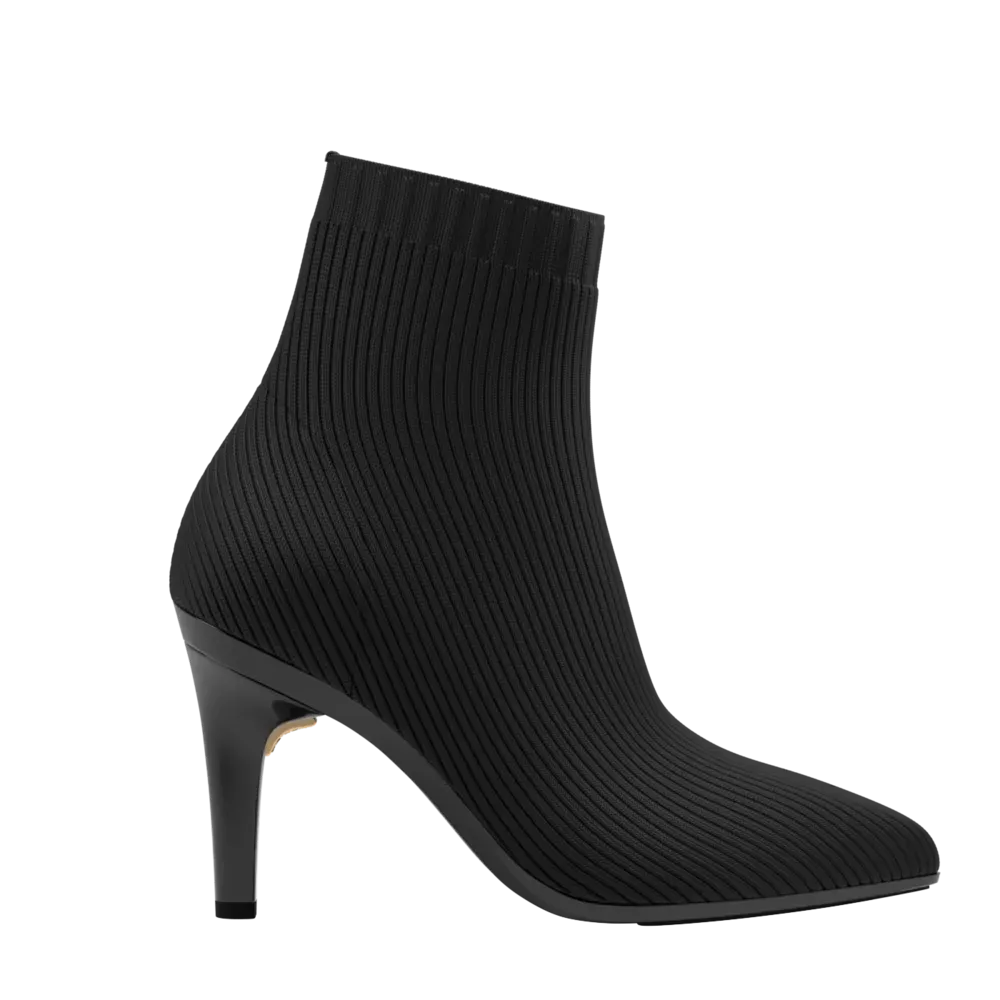 The Bootie Wide Width - Coal Knit 4 Stiletto