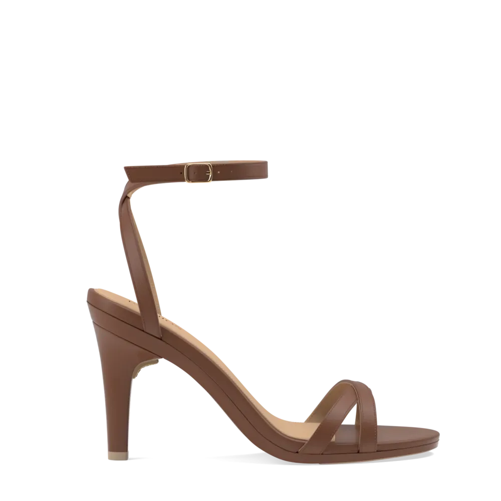 The Brynn - Walnut Leather 4 Stiletto