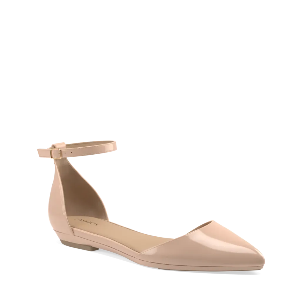 The D'Orsay - Sand Patent   Stiletto Heel Kit 3 Sand - FINAL SALE