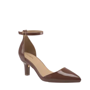 The D'Orsay - Walnut Patent   Stiletto Heel Kit 3 Walnut - FINAL SALE