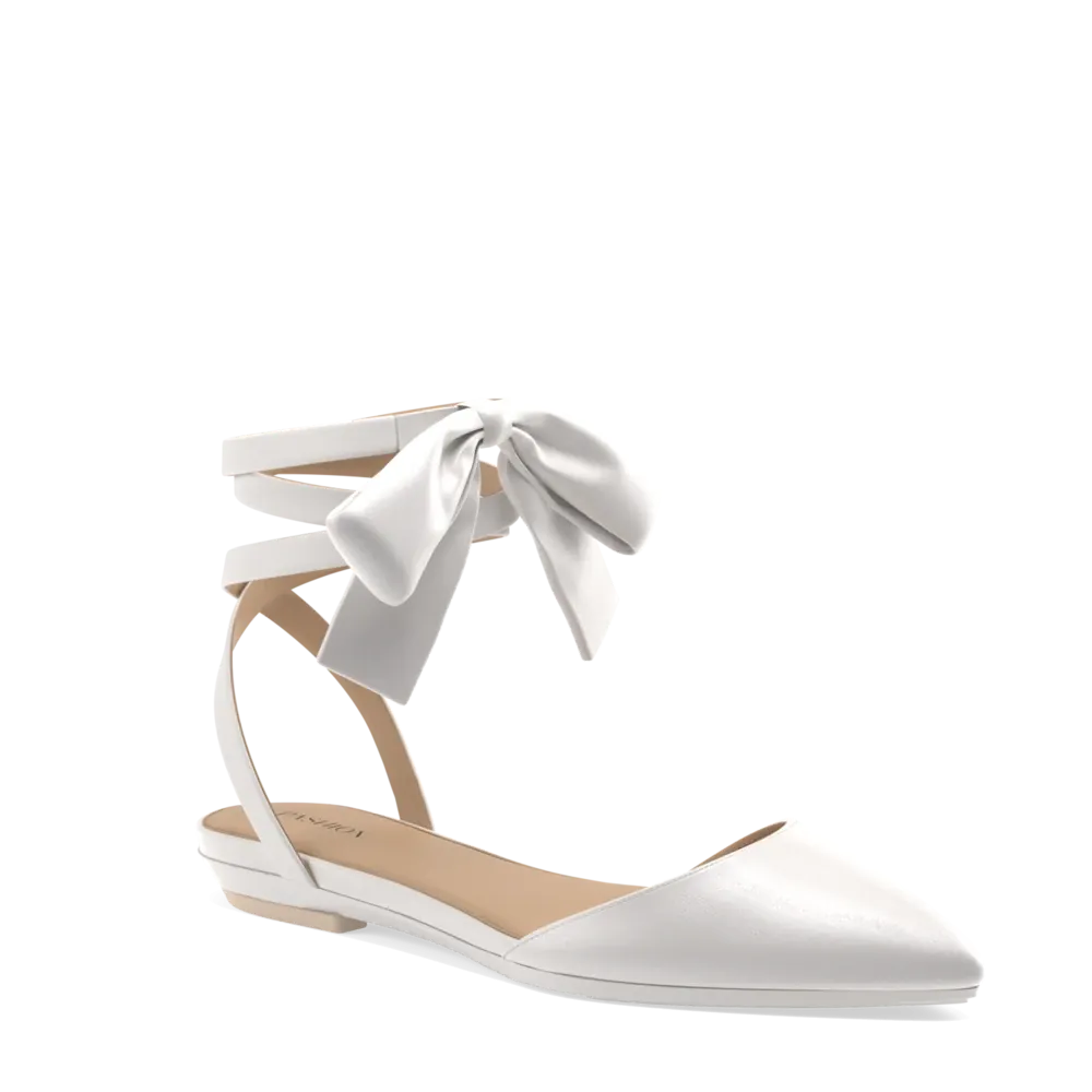 The D'Orsay - White Satin Bow   Stiletto Heel Kit 4 White