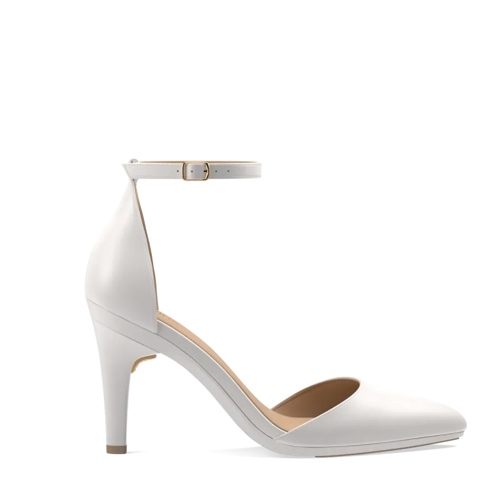 The D'Orsay - White Satin   Stiletto Heel Kit 4 White