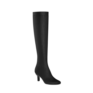 The Joanna Knee High Boot - Coal Knit 3 Stiletto