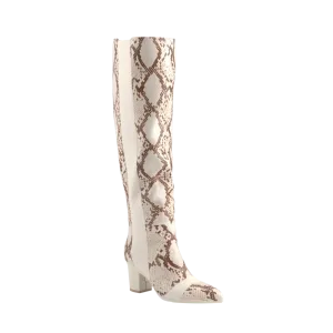 The Knee High Boot - Ivory Snakeskin 3 Block