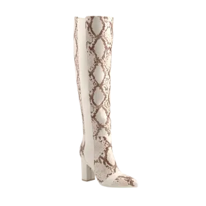 The Knee High Boot - Ivory Snakeskin 4 Block