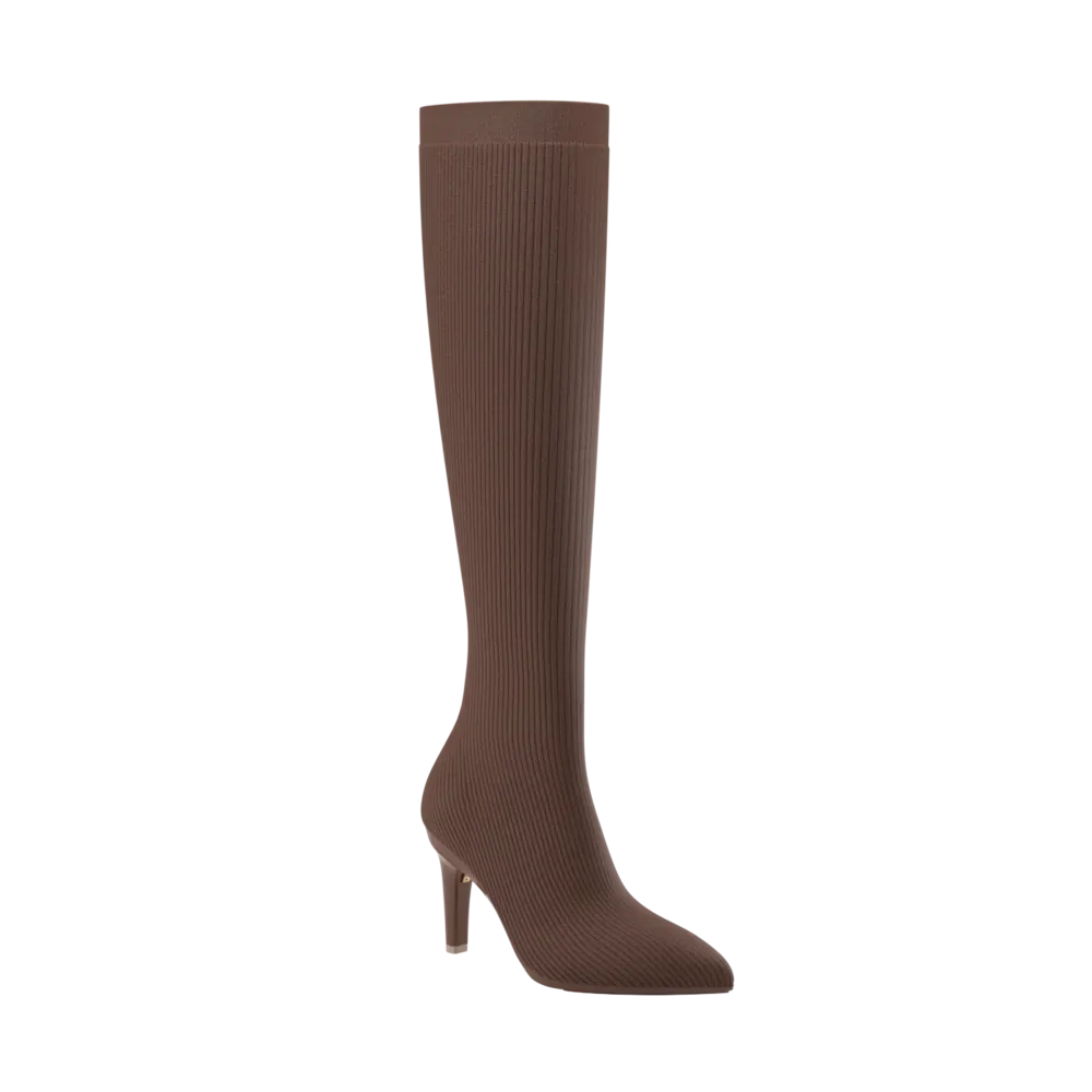 The Knee High Boot Walnut Knit   Stiletto Heel Kit 4 Walnut