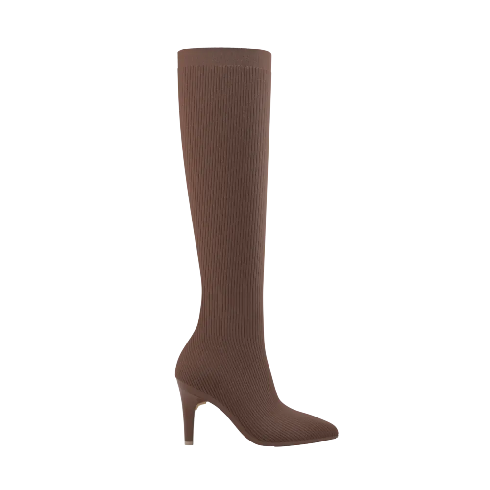 The Knee High Boot Walnut Knit   Stiletto Heel Kit 4 Walnut