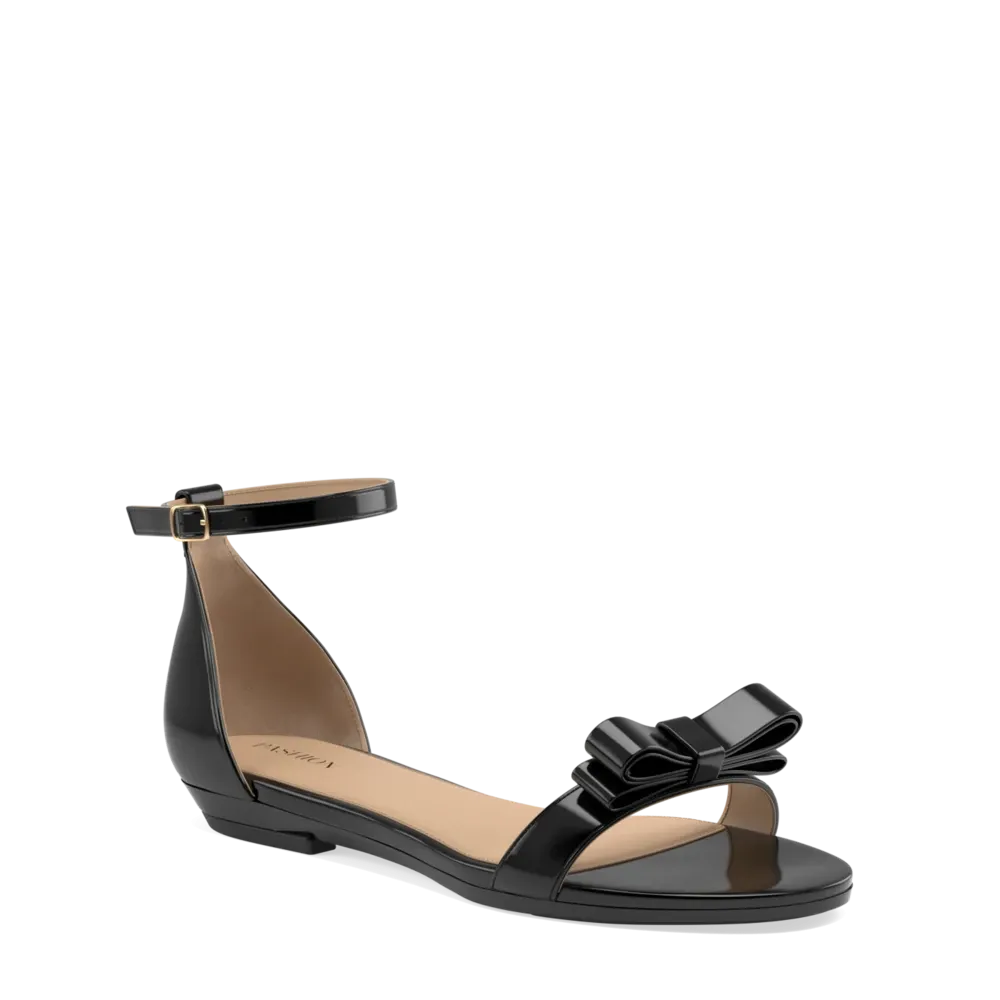 The Pashionista - Coal Patent Bow   Stiletto Heel Kit 3 Coal - FINAL SALE