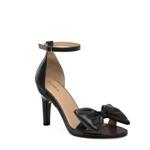 The Pashionista - Coal Satin Bow 4 Stiletto