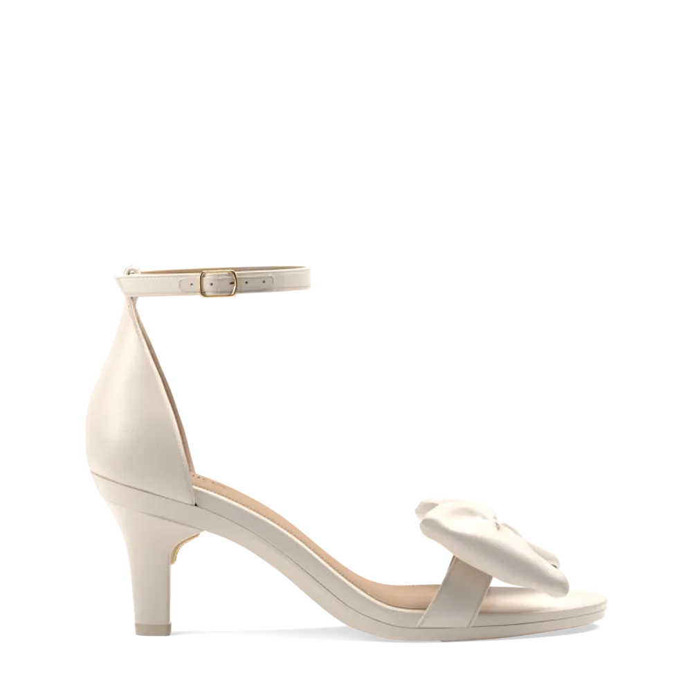 The Pashionista - Ivory Satin Bow   Stiletto Heel Kit 3 Ivory