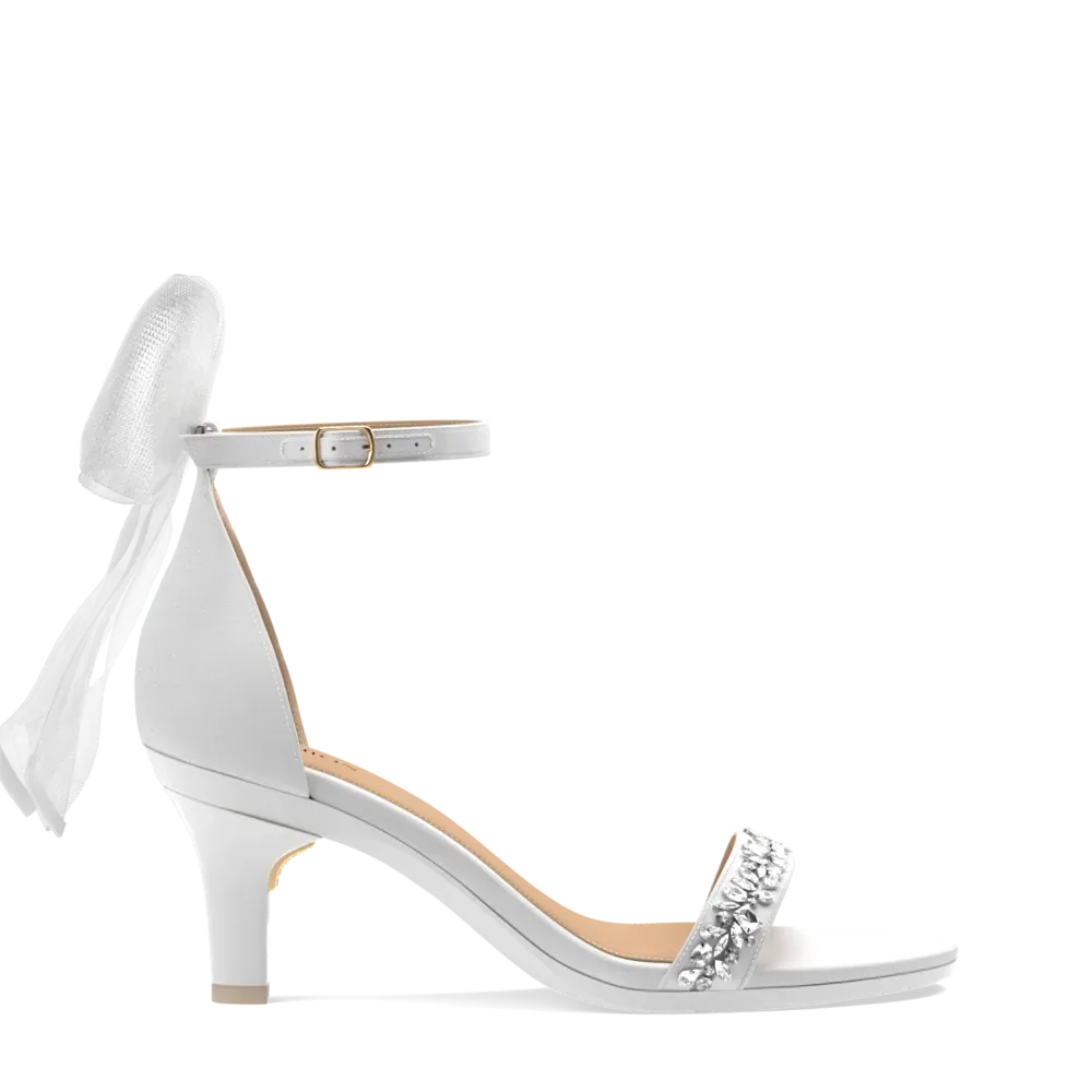 The Pashionista - White Crystal Bow   Stiletto Heel Kit 3 White