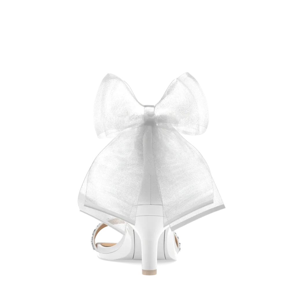 The Pashionista - White Crystal Bow   Stiletto Heel Kit 3 White