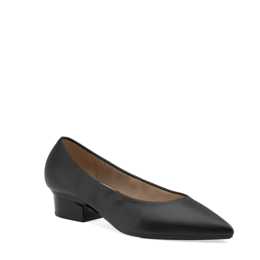 The Pump - Coal Stretch Leather 3 Stiletto