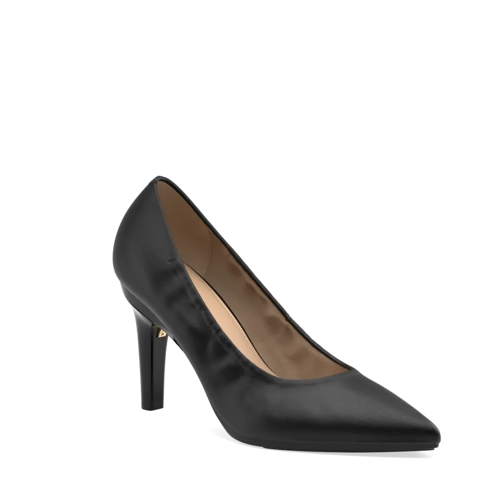 The Pump - Coal Stretch Leather 4 Stiletto