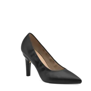 The Pump - Coal Stretch Leather 4 Stiletto