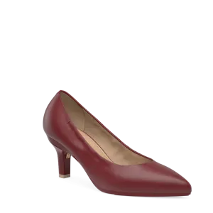 The Pump - Merlot Stretch Leather 3 Stiletto