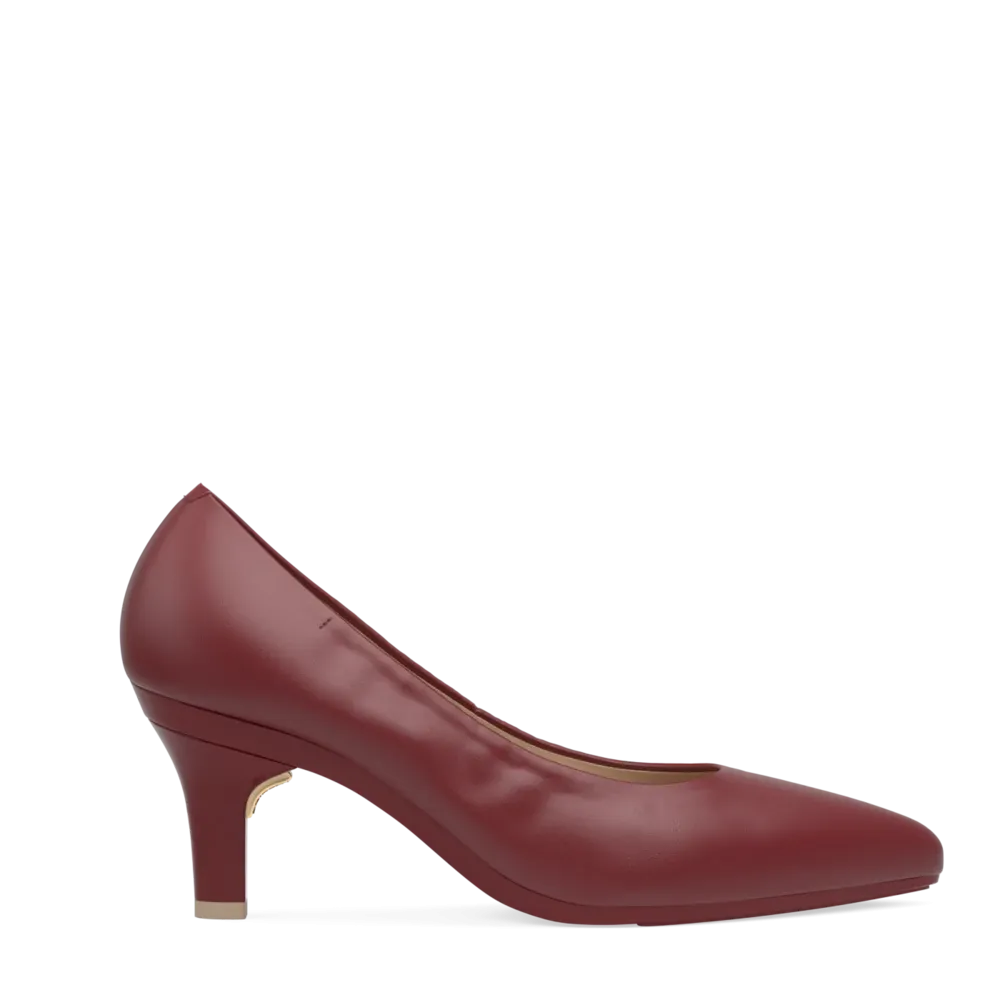 The Pump - Merlot Stretch Leather 3 Stiletto