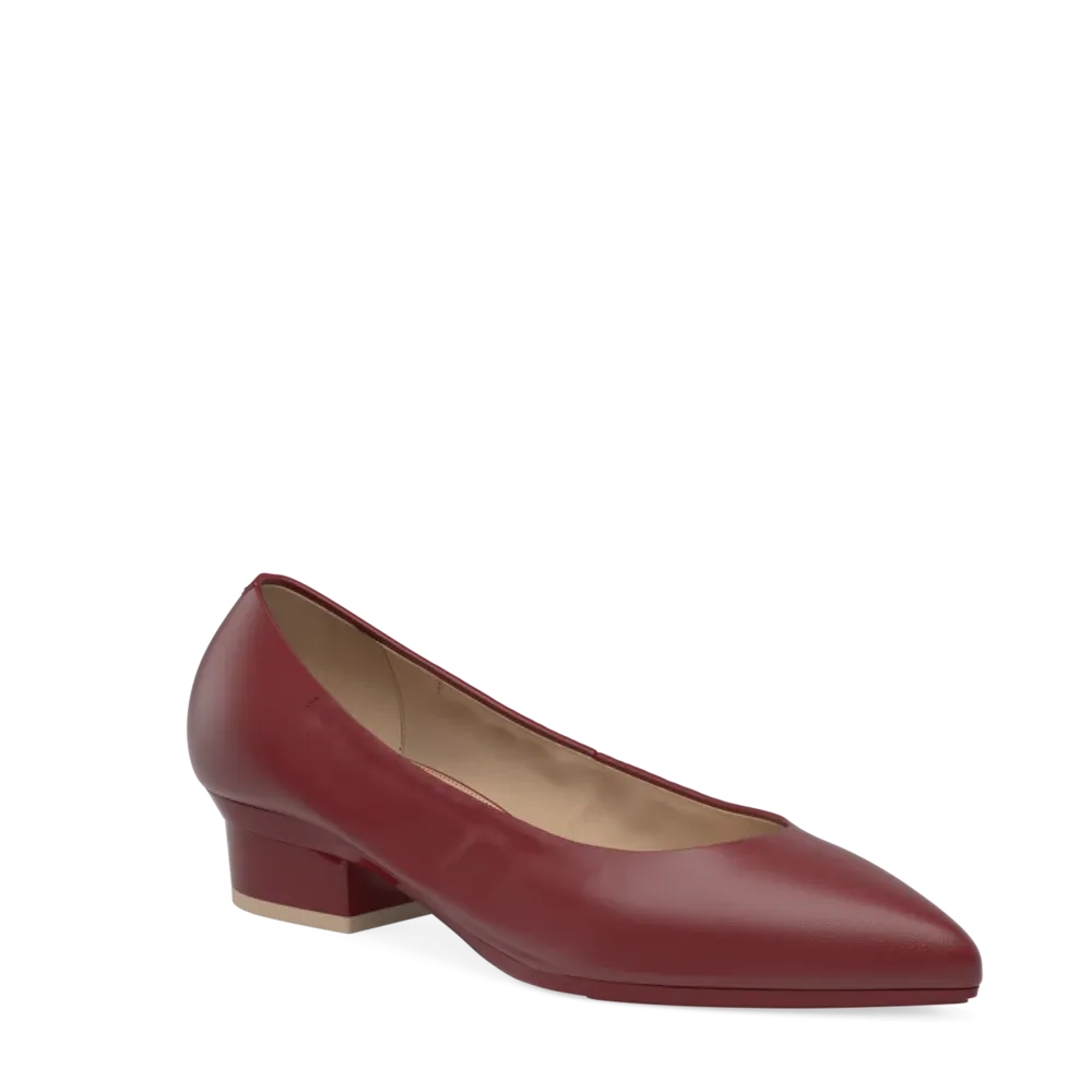 The Pump - Merlot Stretch Leather 3 Stiletto