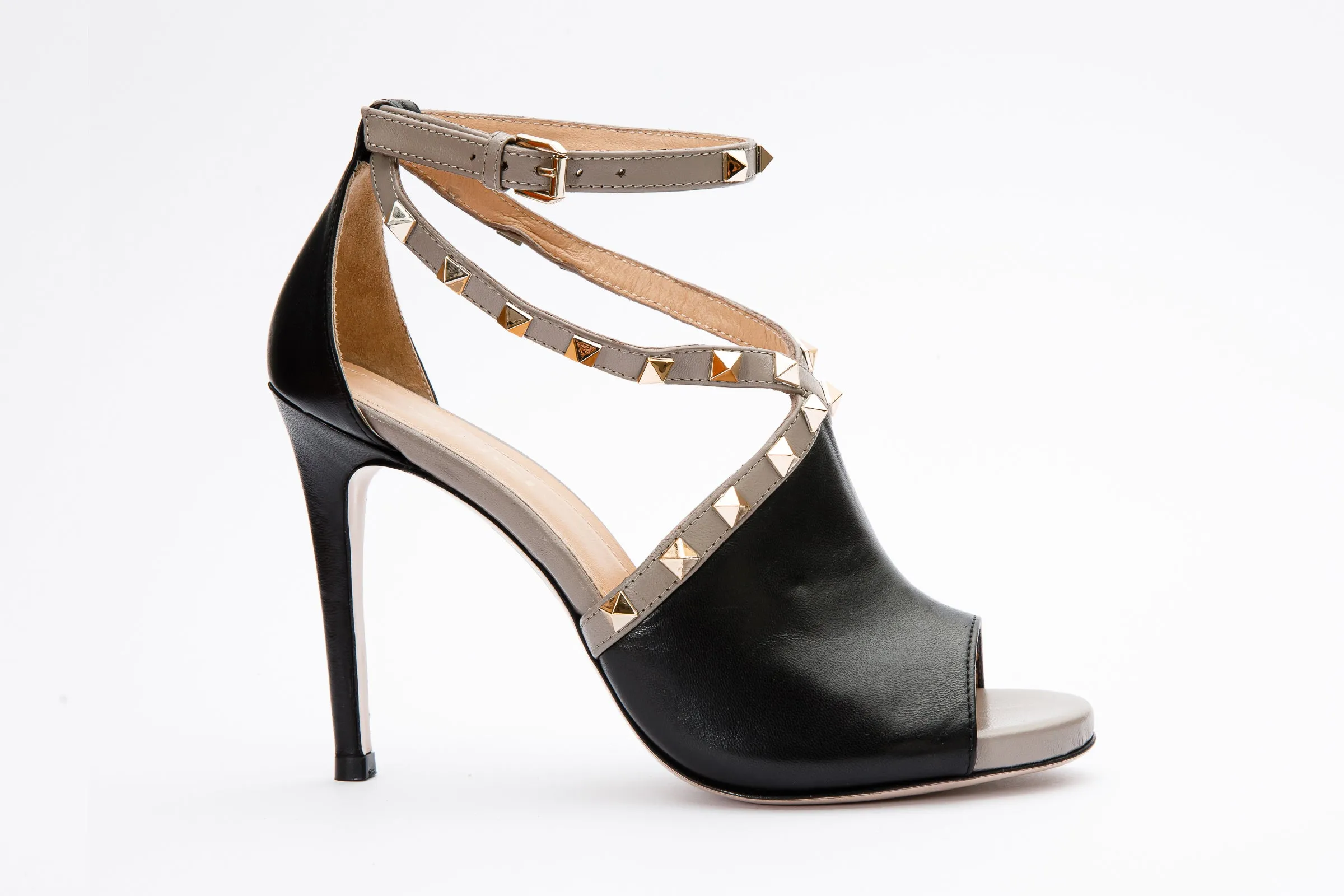 The Ribnica Black Leather Ankle Strap Women Sandal