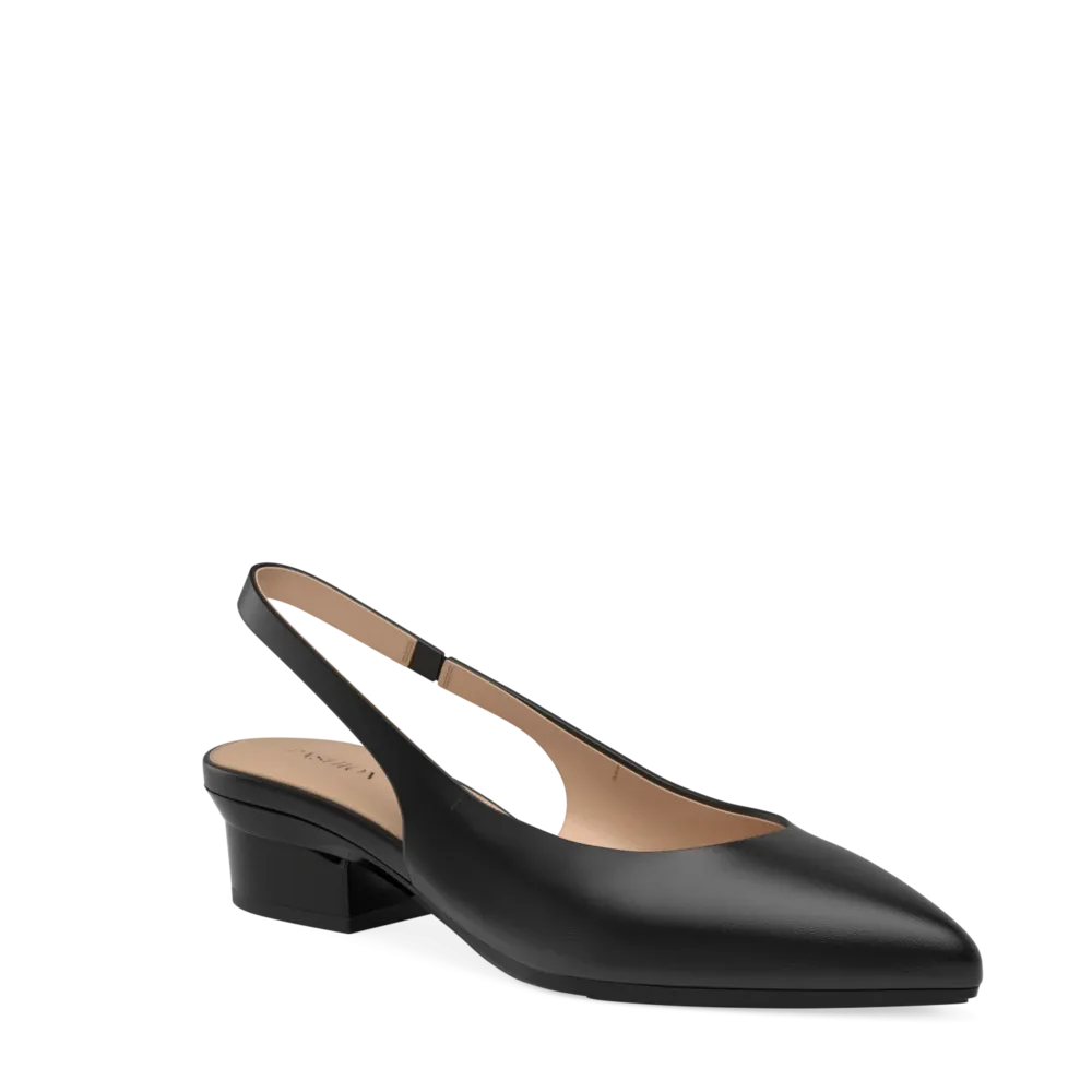 The Slingback - Coal Leather 3 Block