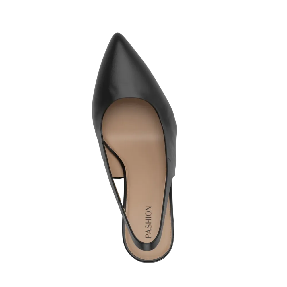 The Slingback - Coal Leather 3 Block