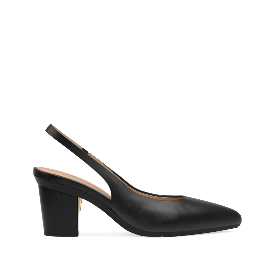 The Slingback - Coal Leather 3 Block