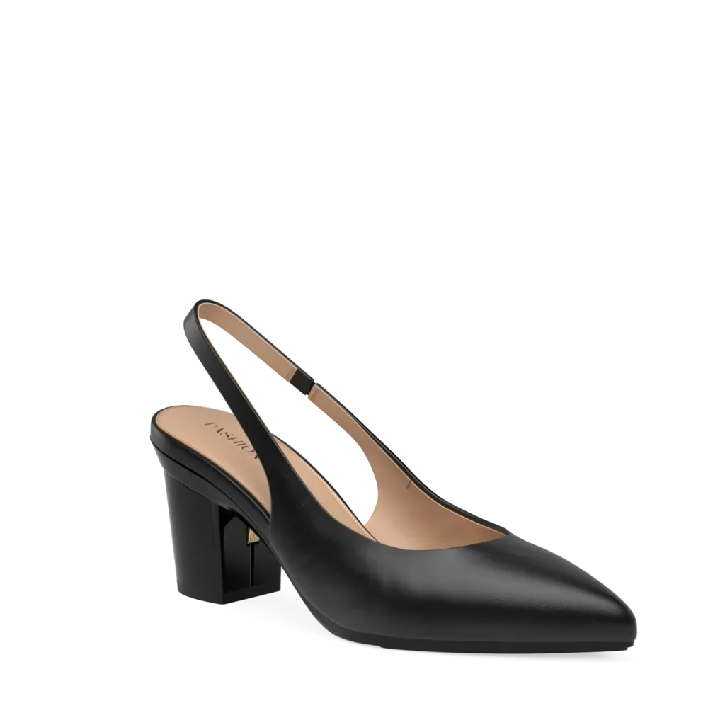 The Slingback - Coal Leather 3 Block