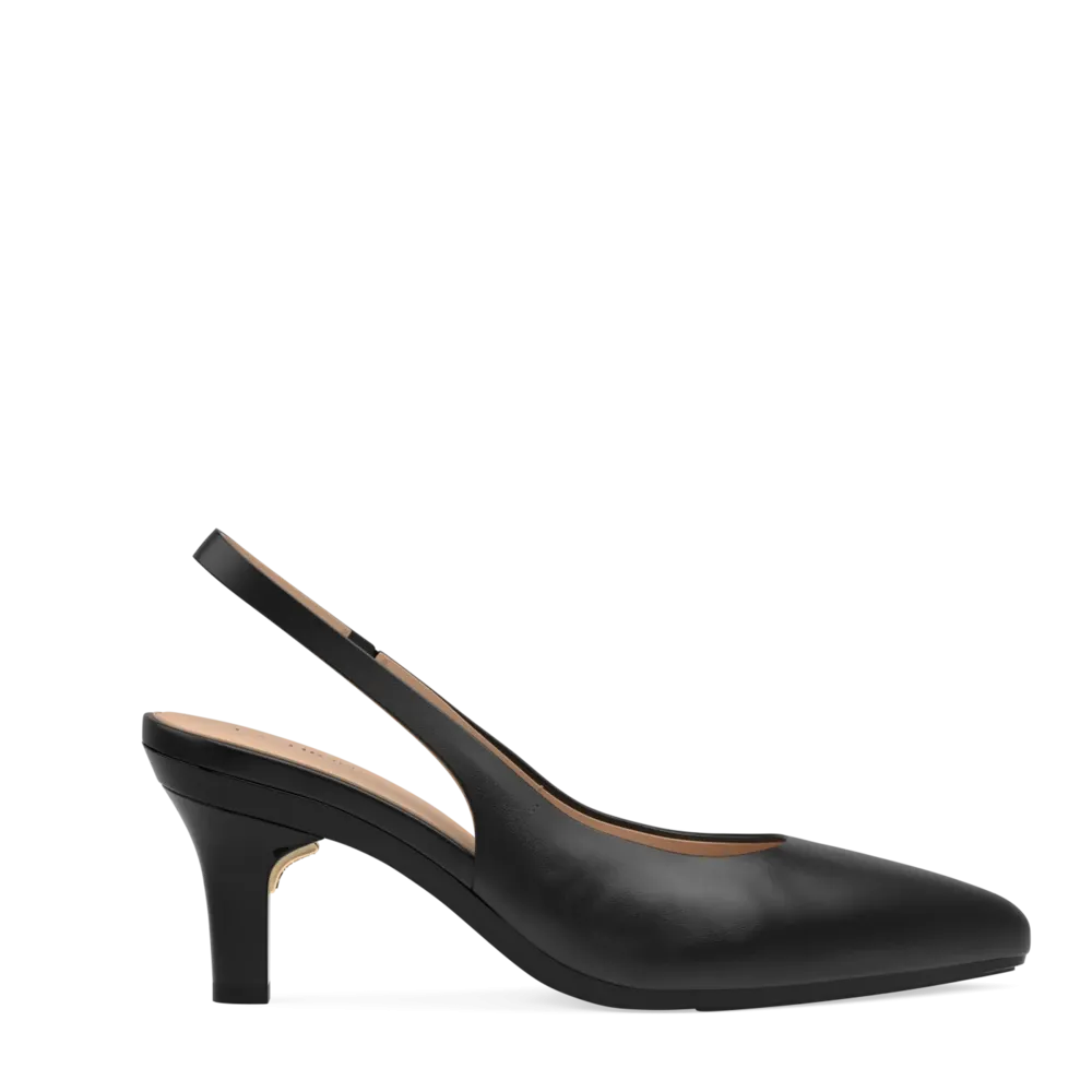 The Slingback - Coal Leather 3 Stiletto