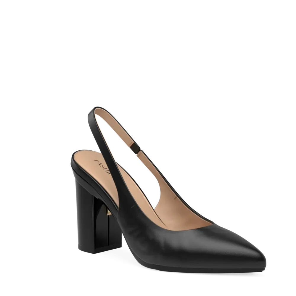 The Slingback - Coal Leather 4 Block