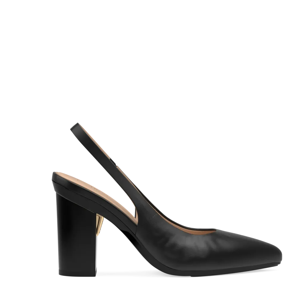 The Slingback - Coal Leather 4 Block