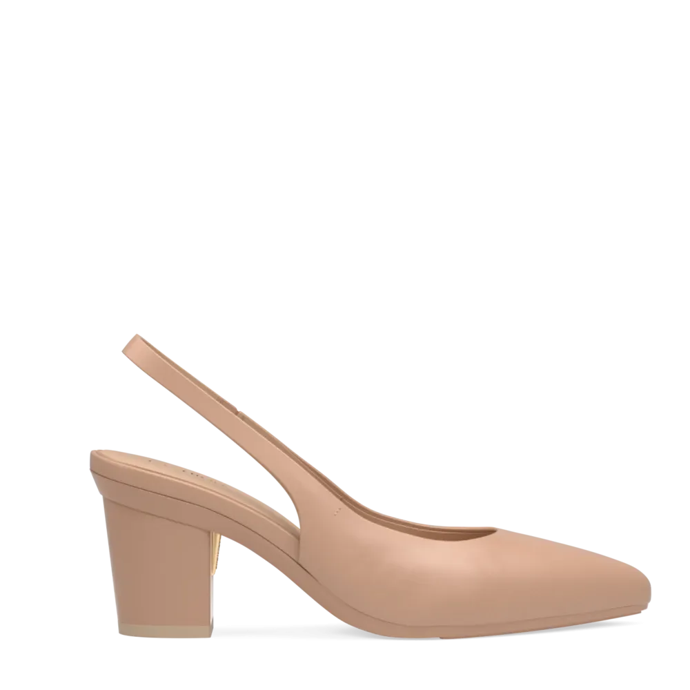 The Slingback - Latte Leather 3 Block