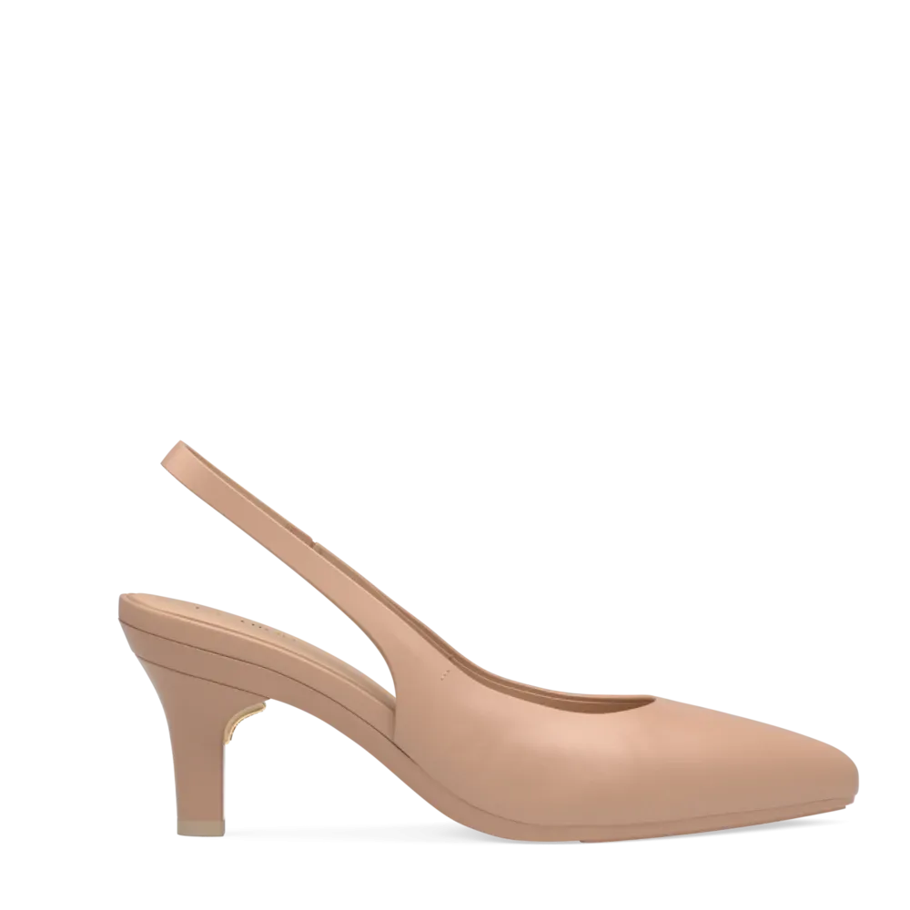 The Slingback - Latte Leather 3 Stiletto