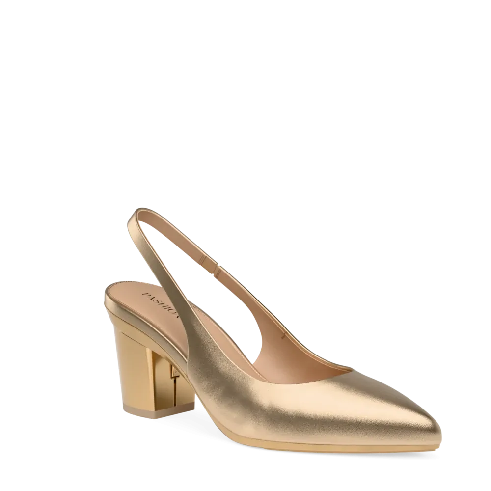 The Slingback - Matte Gold 3 Block