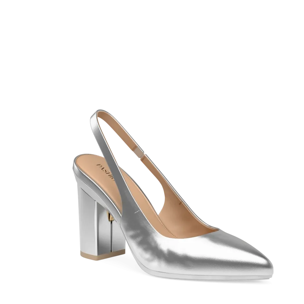 The Slingback - Matte Silver 4 Block