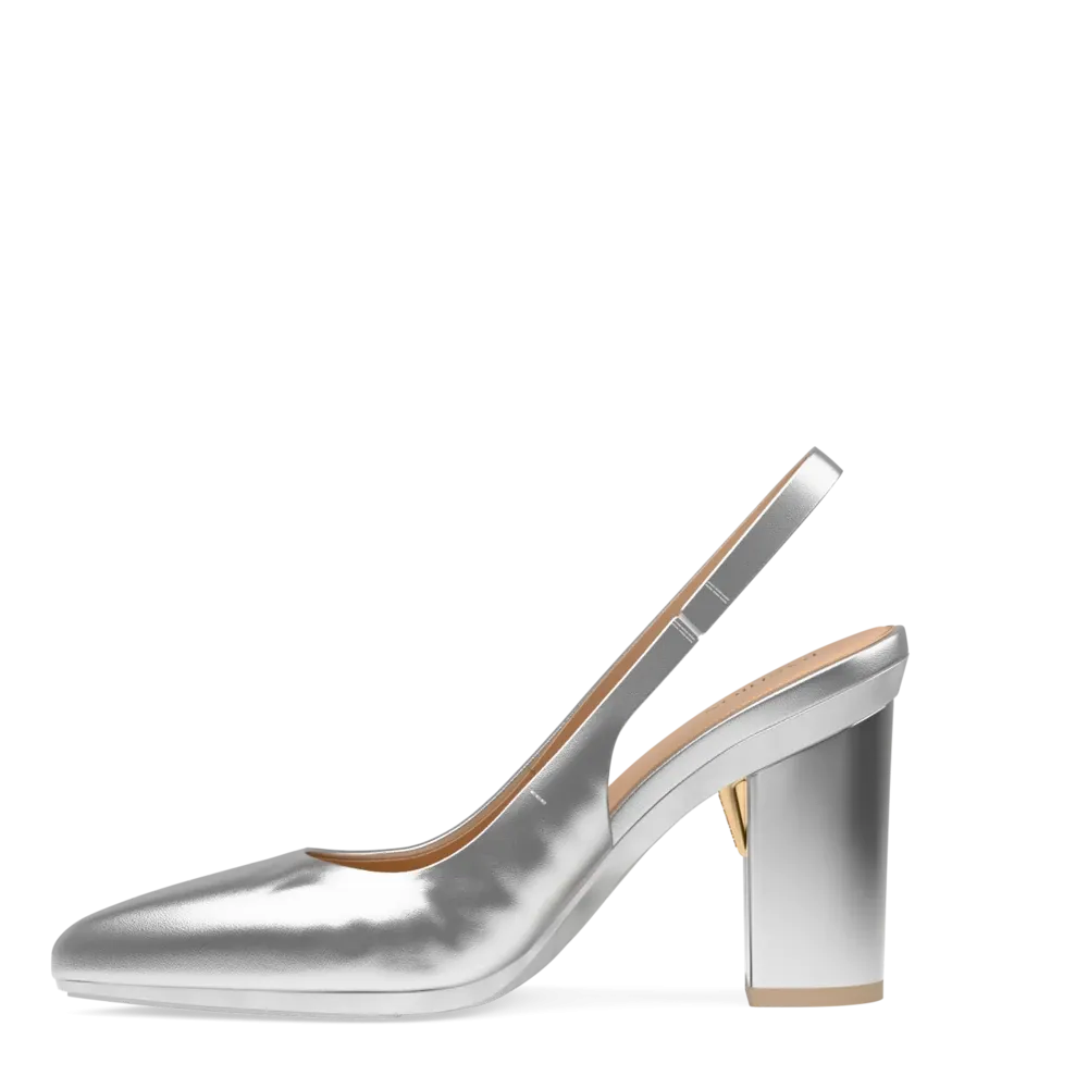 The Slingback - Matte Silver 4 Block