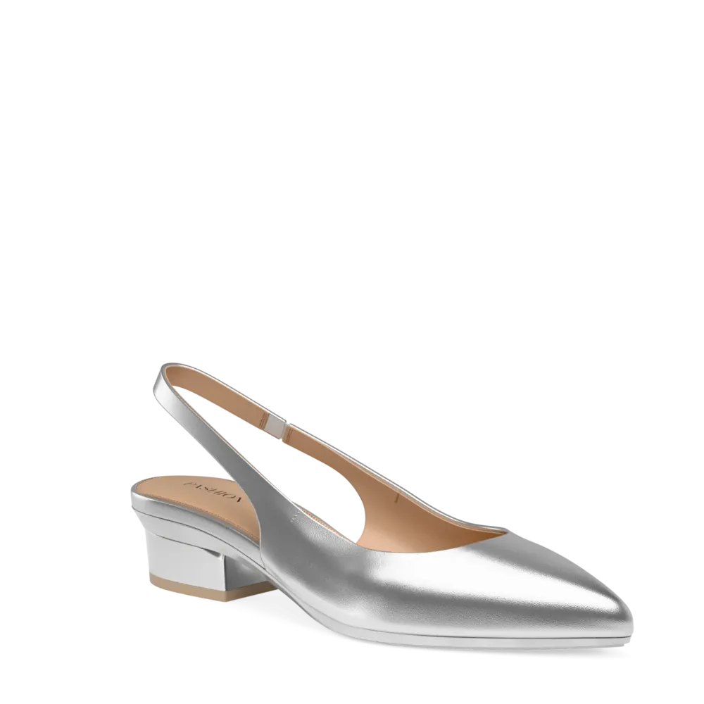 The Slingback - Matte Silver 4 Block