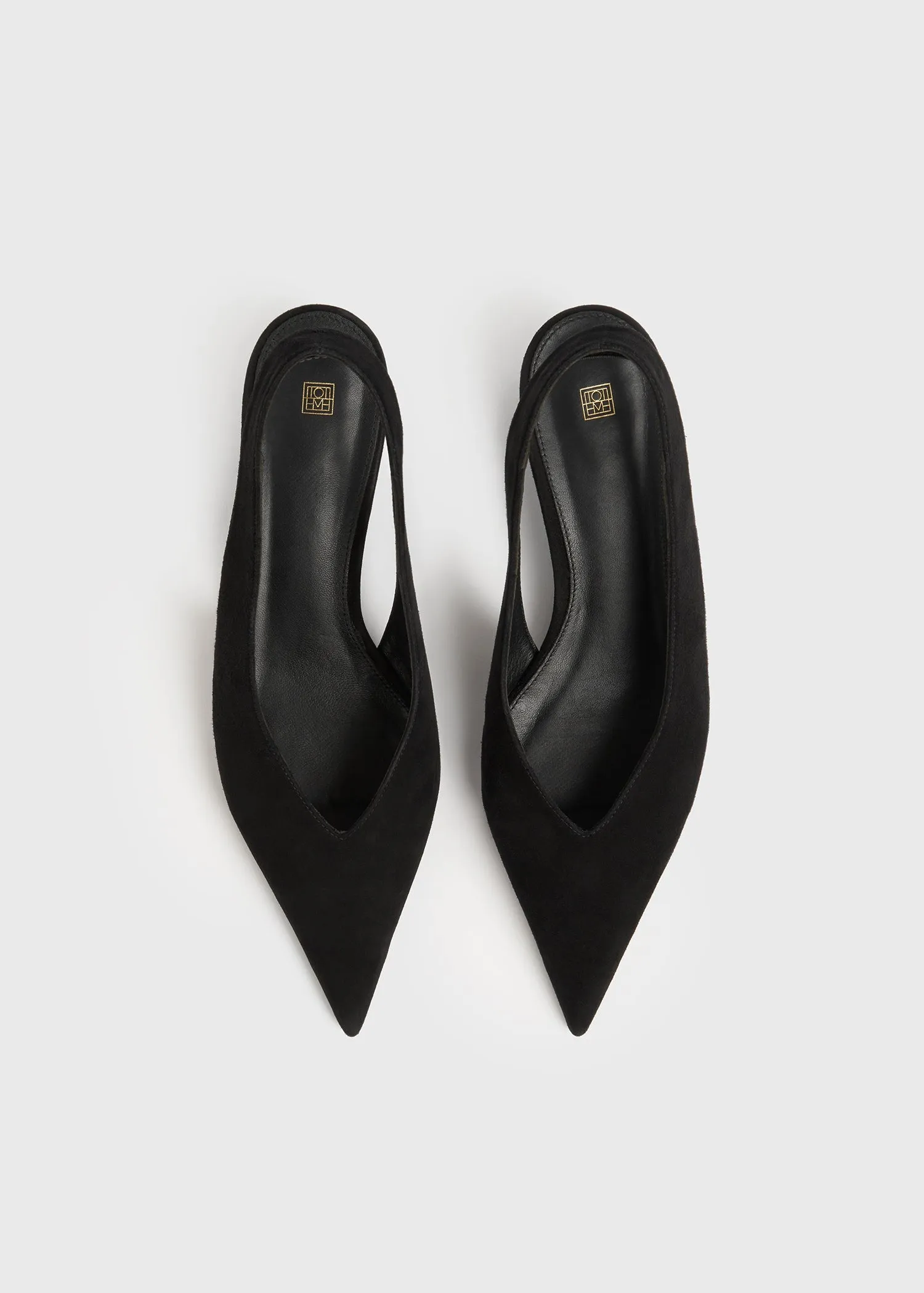 The Suede Wedge-Heel Slingback black