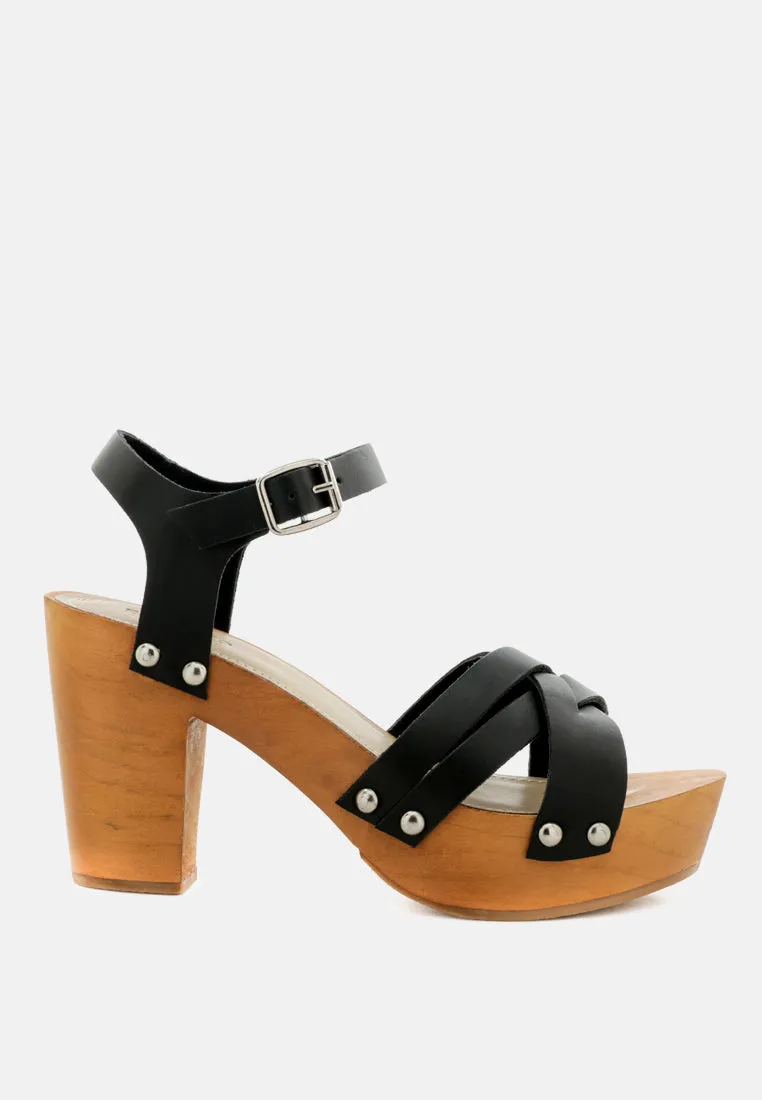 VELMA Black Ankle Strap Sandal