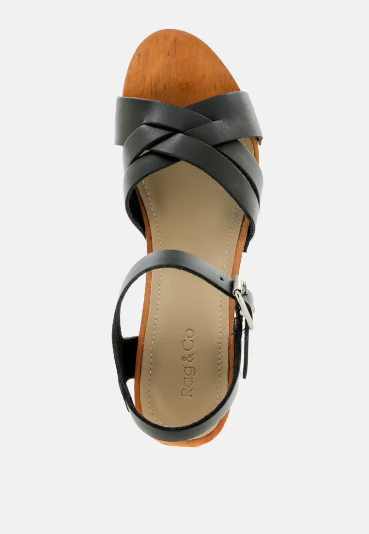 VELMA Black Ankle Strap Sandal