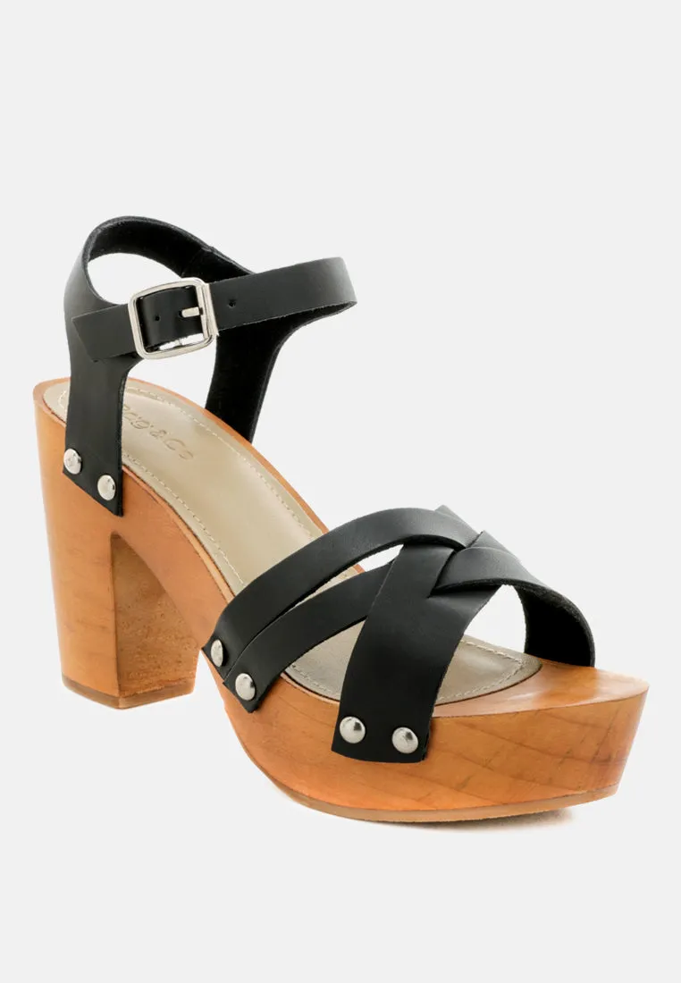 VELMA Black Ankle Strap Sandal