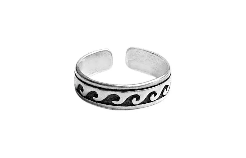 Wave Toe Ring - Silver