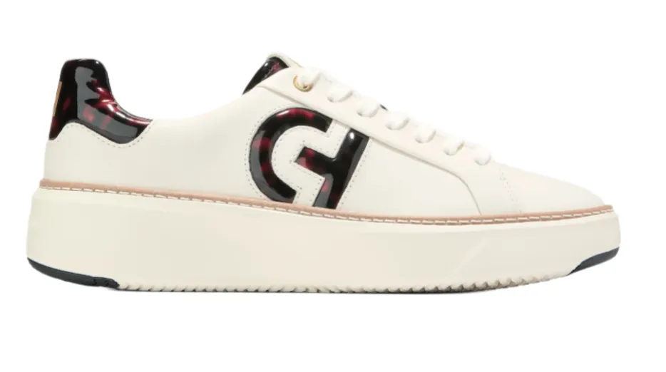 WOMEN'S COLE HAAN GRANDPRØ TOPSPIN SNEAKER | IVORY / TORTOISE PATENT